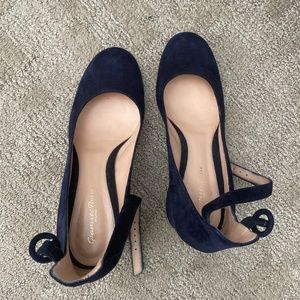 Gianvitto Rossi pumps with strap navy blue suede